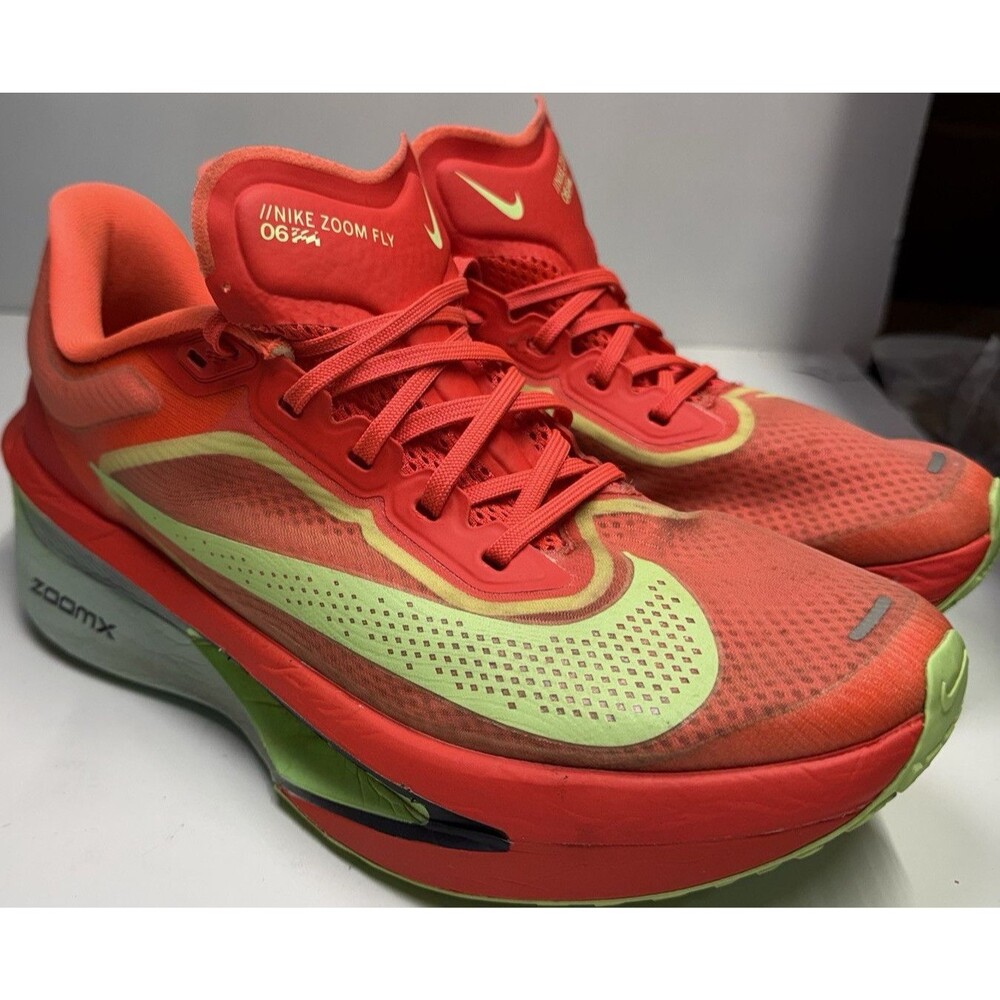Nike Zoom Fly 6 Bright Crimson Lime Blast FN8454-601 Red Mesh Running Shoes